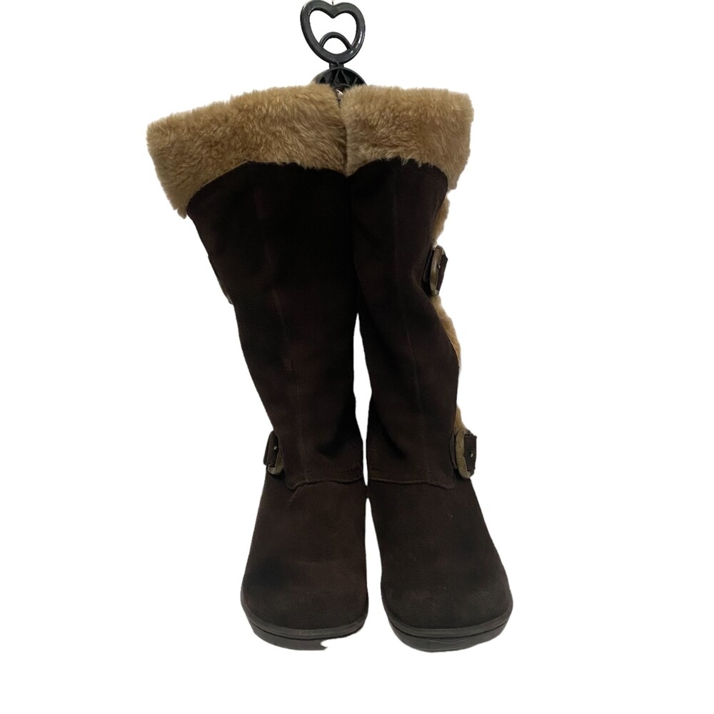 ST JOHN'S BAY Brown Leather Upper Winter Boots Size 7 - Picture 3 of 12